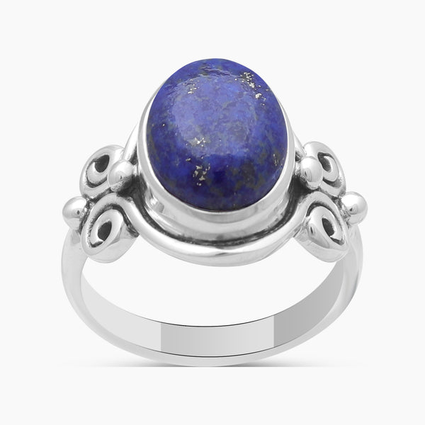 Natural Lapis Lazuli Silver Rings