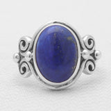Natural Lapis Lazuli Silver Rings
