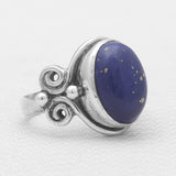 Natural Lapis Lazuli Silver Rings