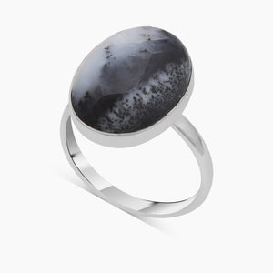 925 Sterling Silver Dendritic Opal Rings