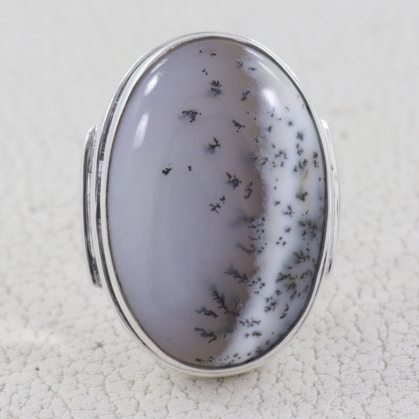 925 Silver Dendritic Opal Rings