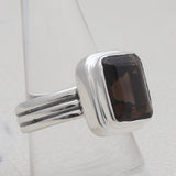 Smokey Quartz Silver Rings