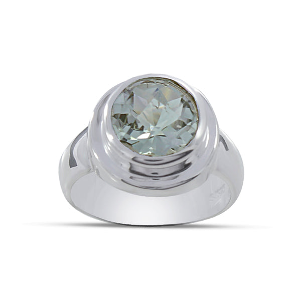 Green Amethyst Silver Rings