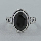 Natural Black Onyx Silver Ring