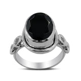 Natural Black Onyx Silver Ring