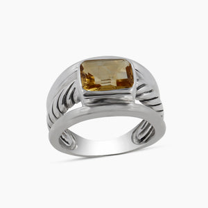Citrine Silver Rings