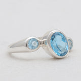 925 Sterling Silver Blue Topaz Rings