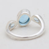 925 Sterling Silver Blue Topaz Rings
