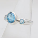 925 Sterling Silver Blue Topaz Rings