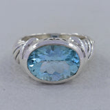 925 Starling Silver Blue Topaz Ring