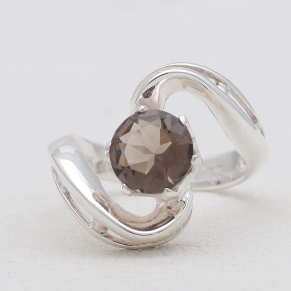 Smoky Quartz Silver Rings
