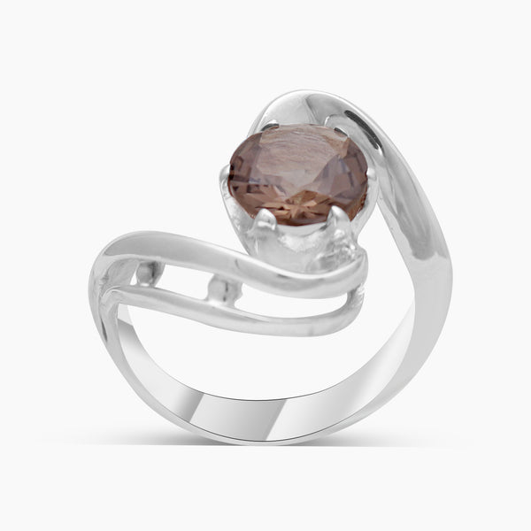Smoky Quartz Silver Rings