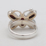 Sponge Coral Silver Butterfly Rings