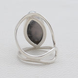 Dendritic Opal Silver Adjustable Rings