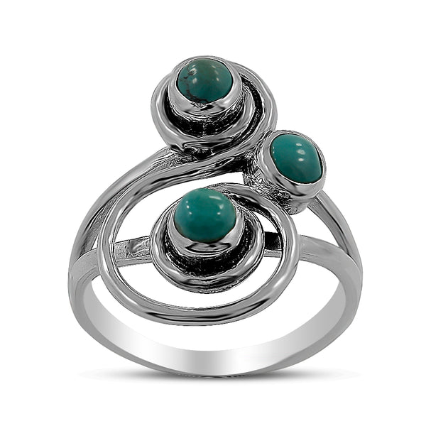 925 Sterling Silver Tibetan Turquoise Ring