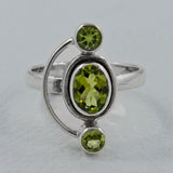 Peridot Gemstone Sterling Silver Ring