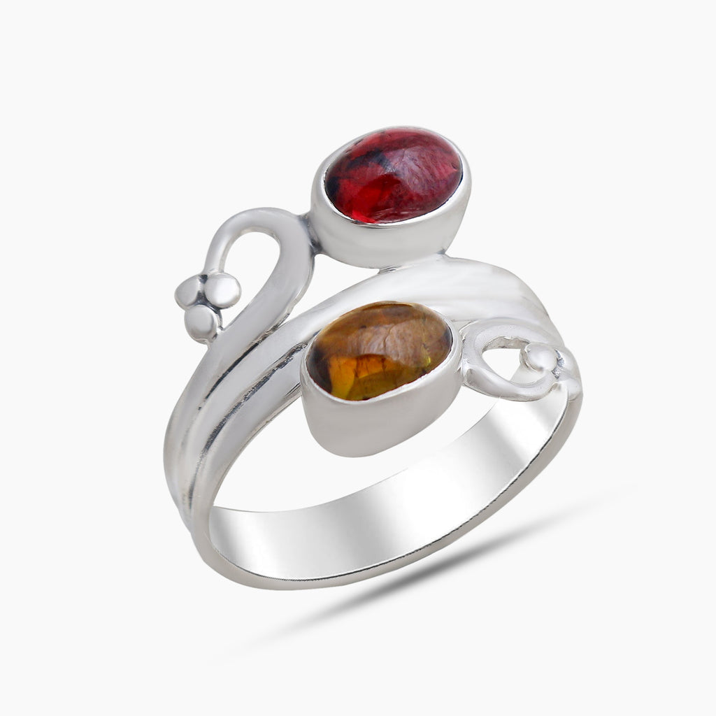 Tourmaline Silver Rings