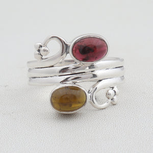 Tourmaline Silver Rings