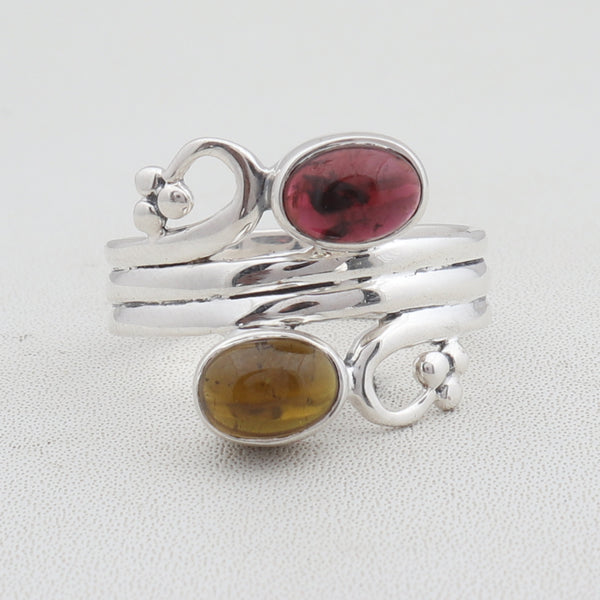 Tourmaline Silver Rings