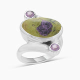 Sponge Coral Sterling Silver Rings