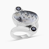 Sponge Coral Sterling Silver Rings