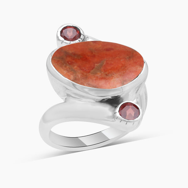 Sponge Coral Sterling Silver Rings