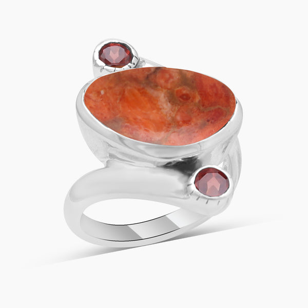Sponge Coral Sterling Silver Rings
