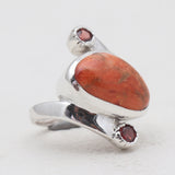 Sponge Coral Sterling Silver Rings