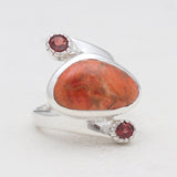 Sponge Coral Sterling Silver Rings