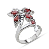 Natural Garnet Gemstone925 Silver Ring