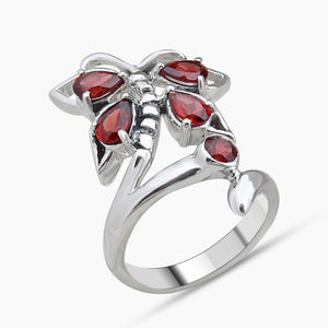 Natural Garnet 925 Silver Rings