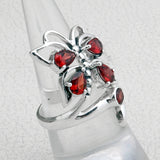 Natural Garnet Gemstone925 Silver Ring