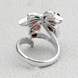 Natural Garnet Gemstone925 Silver Ring