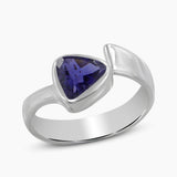 Natural Blue Topaz Silver Rings