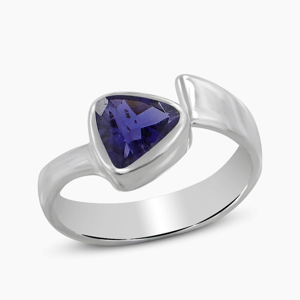 Natural Blue Topaz Silver Rings