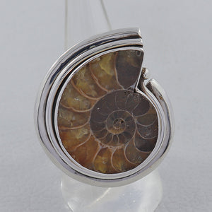925 Sterling Silver Ammonite Ring