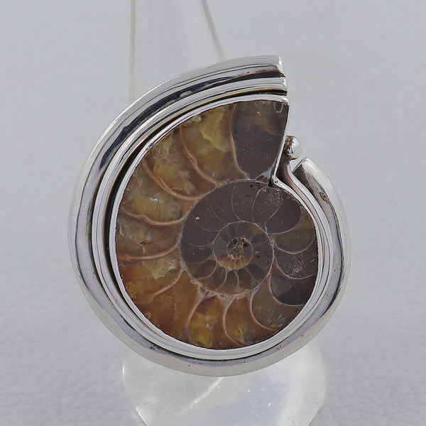 925 Sterling Silver Ammonite Ring