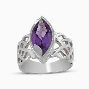 Amethyst Silver Rings