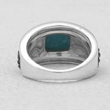 Black Stingray Charoite Silver Mens Rings