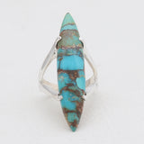 Natural Boulder Turquoise Silver Rings