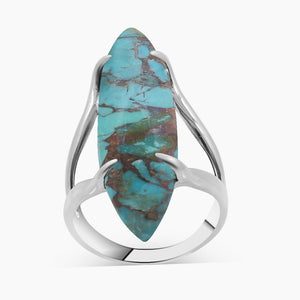 Natural Boulder Turquoise Silver Rings