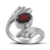 Garnet Silver Ring