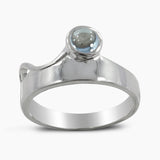 925 Sterling Silver Blue Topaz Rings