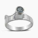 925 Sterling Silver Blue Topaz Rings