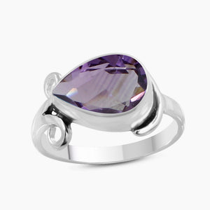 Amethyst Birthstone Silver Rings