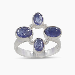 Tanzanite Cabochon Silver Rings