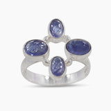 Tanzanite Cabochon Silver Rings