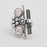 925 Sterling Silver Tourmaline Women Rings