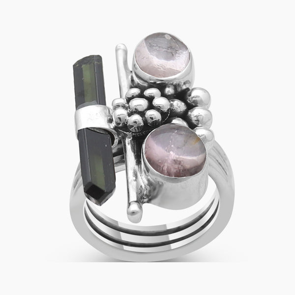 925 Sterling Silver Tourmaline Women Rings