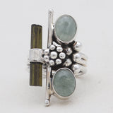 925 Sterling Silver Tourmaline Women Rings
